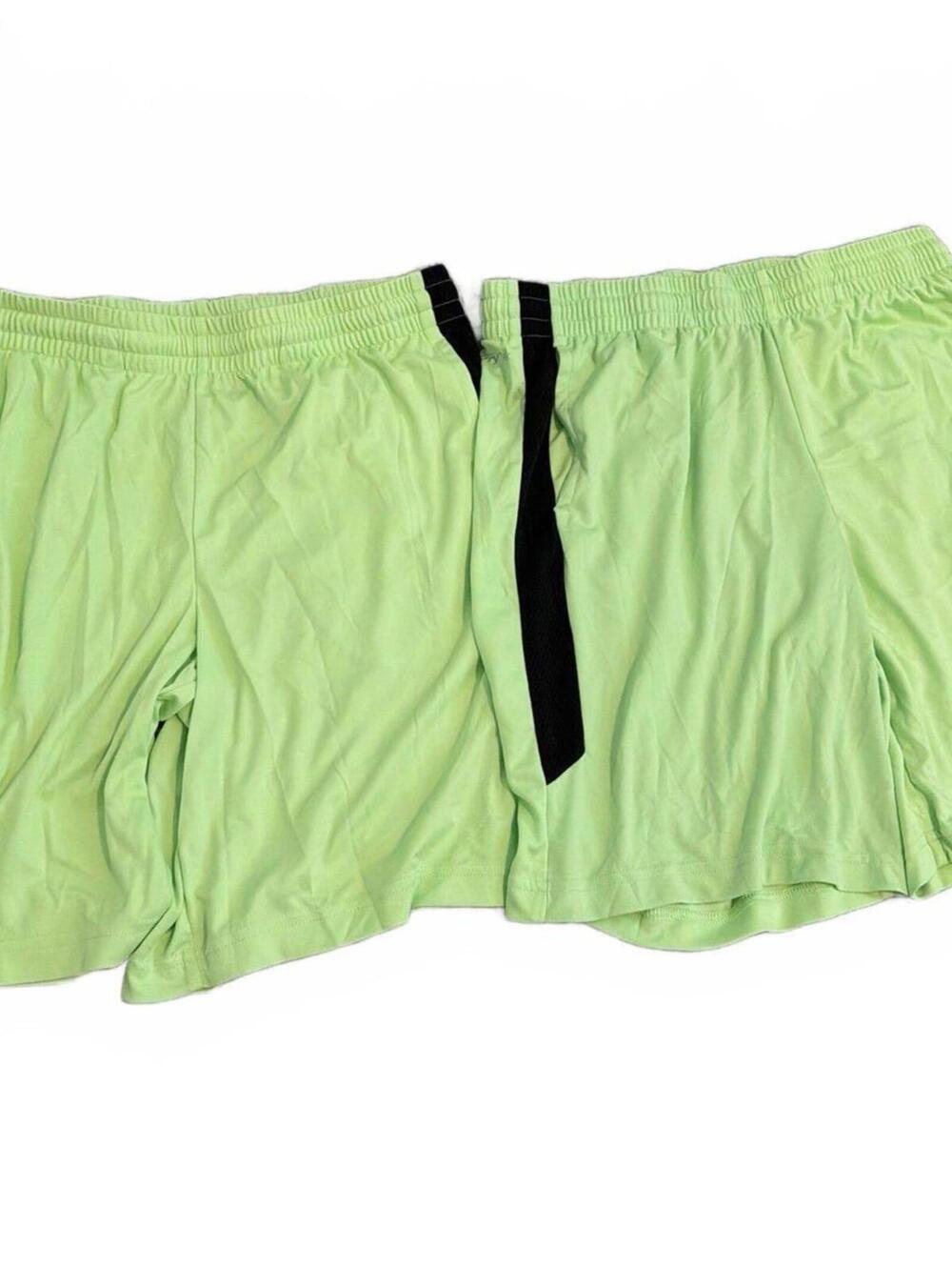 Tek Gear Boys Lot of 2 Light Neon Green Athletic Shorts XL Husky